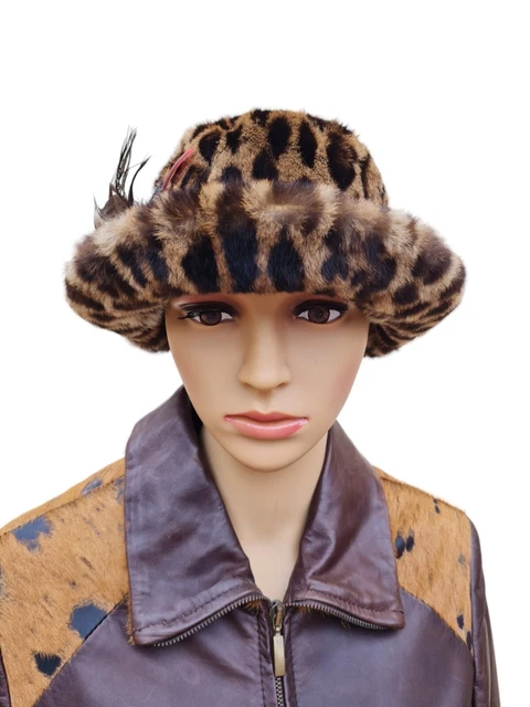 cappello vintage pelliccia visone fur hat Fuchs pelzmütze fourrure chapeau 山貓