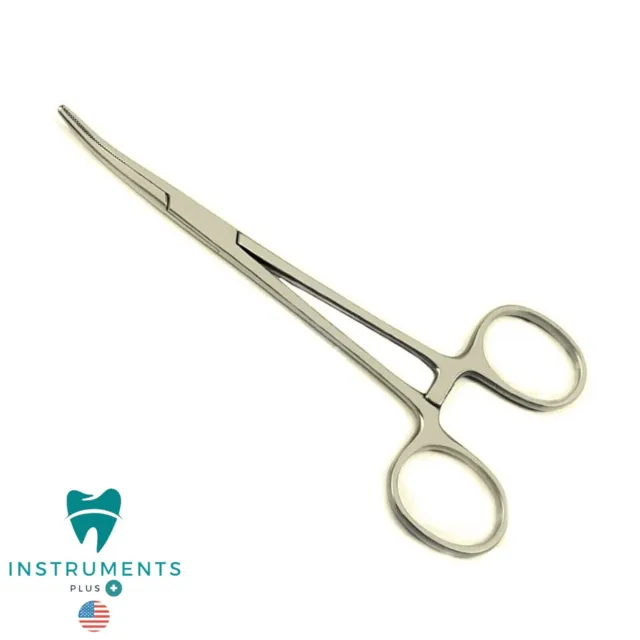 Surgical Curved Kelly Locking Clamp Forceps Hemostatic Artery Toothed Forceps