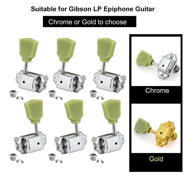 Chevilles De Réglage Guitare 3L 3R - Têtes De Mécaniques Métalliques Pour Guitare Folk Acoustique - Kit Complet Argent