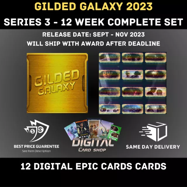 Topps Star Wars Card Trader 2023 Gilded Galaxy Series 3 Complete Set with Award