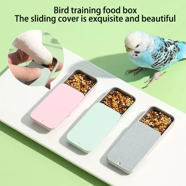 Bird Training Food Jar PARROT Hand - Held Feeder Interactive Toy Mini Fer Tank _
