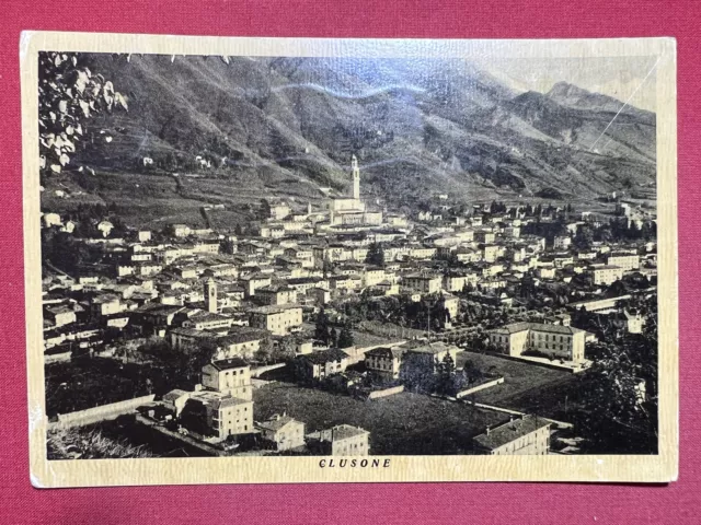 Cartolina - Clusone ( Bergamo ) - Panorama - 1957