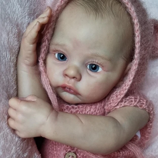 Preemie Boy Lifelike Real Reborn Baby Doll 18inch Newborn Hand-Drawing Hair Gift