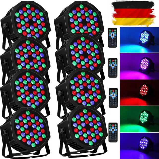 10x 72W Par Strahler 36 LED Par Bühnenlicht Partylicht RGB DMX mit Fernbedienung