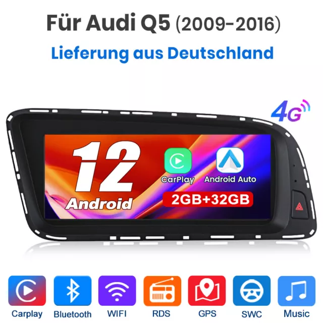 Für Audi Q5 2009-2016 Autoradio GPS Navi WIFI BT RDS DAB+ 2+32GB Carplay Android