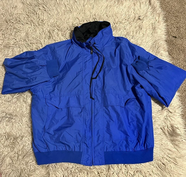 McGregor Anti-BREEZE Windbreaker Jacket 80s Vintage Adult XXL Hooded Blue