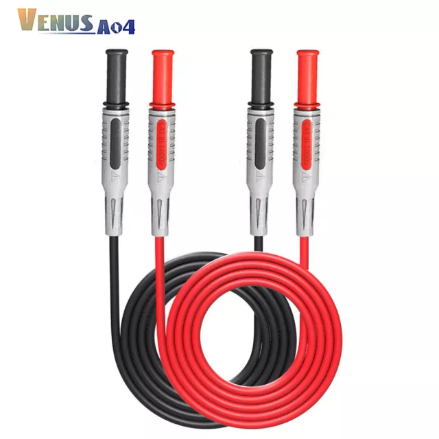 2PCS Multimeter Test Leads 4mm Banana Plug Soft Flexible Test Wire 1000V 15A