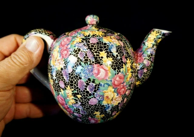 Beautiful Vintage Hallton Ware Japan Chintz Small Teapot