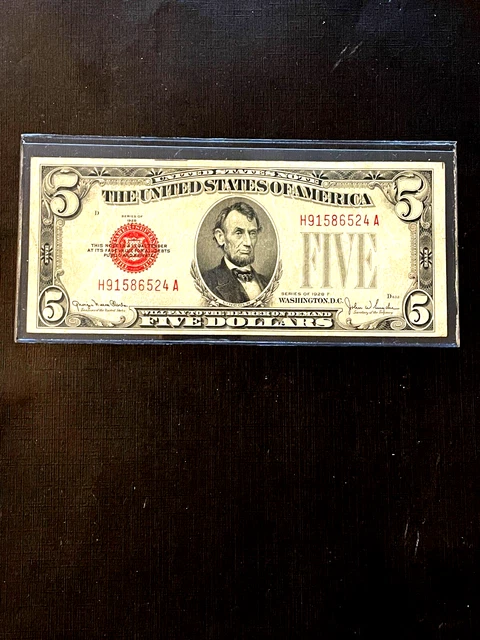 Series of 1928 F Red Seal 5 Dollar United States Note