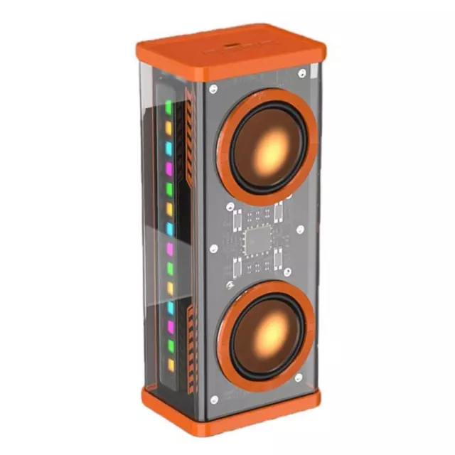 Transparent Mecha USB Wireless TWS Speaker Bluetooth-compatible 5.0 (Orange)