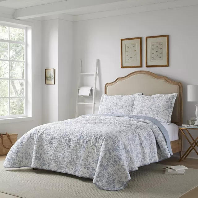 Laura Ashley Home - King Size Quilt Set, Cotton Reversible Bedding, Lightweight 3