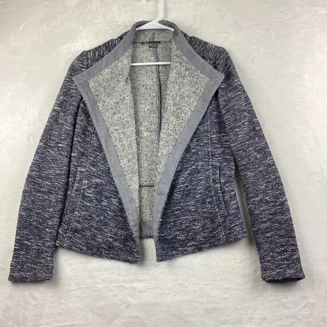 Vince Jacket Cardigan Blazer Women's Marled Tweed Knit Blue Open Draped Career