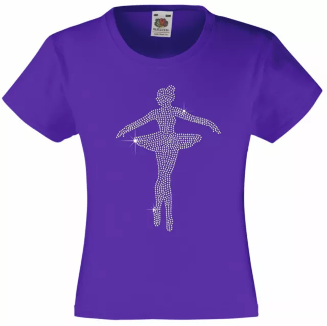 Ballerina Dancer Rhinestone / Diamanté Embellished T Shirt Gift  for Girls