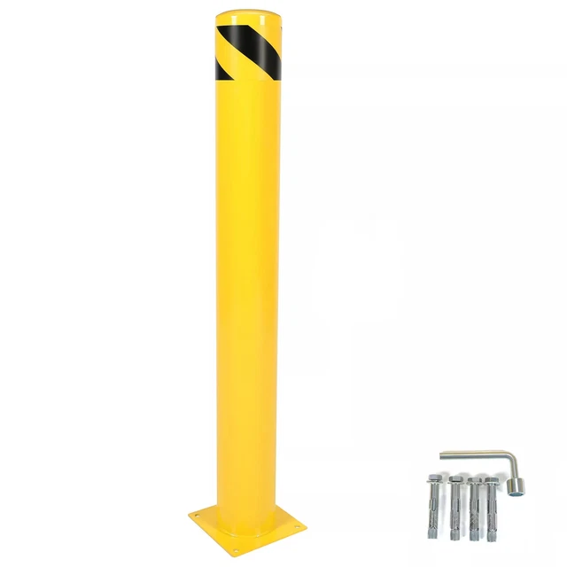 42" H 5" D Safety Bollard Post Powder Coated Safety Parking Barrier Post Steel