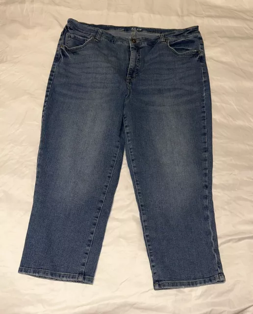 Style Co Womens Mid Rise Capri Jeans Size 16 W Med Wash