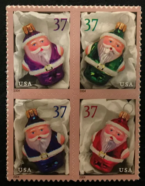 2004 Scott #3883 - 3886, 37¢, HOLIDAY ORNAMENTS - Mint NH - Block of 4 Stamps