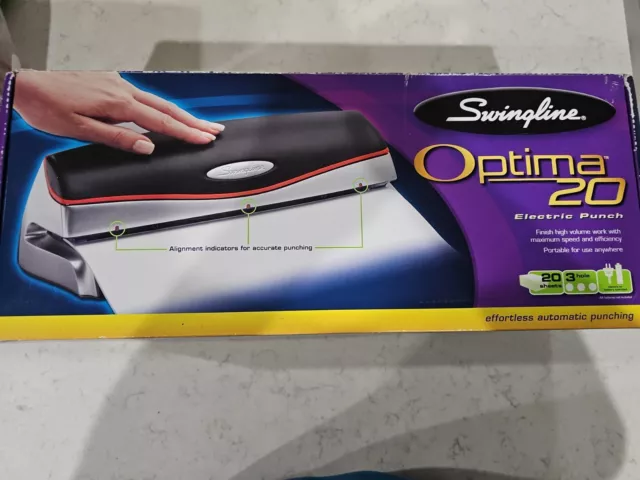 Swingline Smart Touch Compact 3 Hole Paper Punch, 20 Sheet Capacity