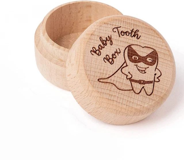 2PCS Wooden Fairy Box For Children'S Teeth, Baby'S Deciduous Teeth Storage Box,
