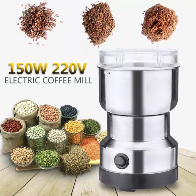 Electric 220V Coffee Grinder Grinding Milling Bean Nut Spice Matte Blade Blender 3