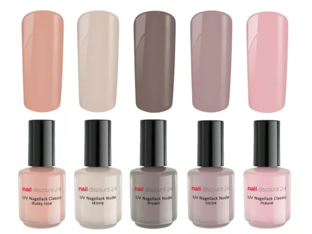 LOVELY NUDE Collection 5x UV LED Polish im Gele SET Soak Off Nagel Lack Soak Off