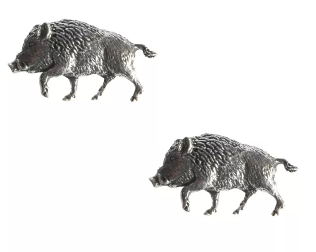 2X Wild Jabalí Hecho a Mano De Peltre Inglés Pin Insignia TSB-A71