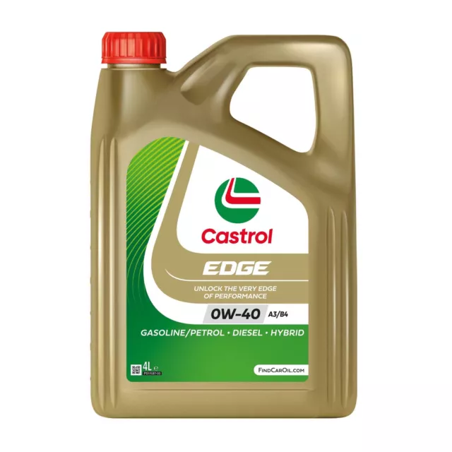 Edge 4L Car Engine Oil 4 Litre 0W40 A3/B4 Fully Synthetic - Castrol 15338F