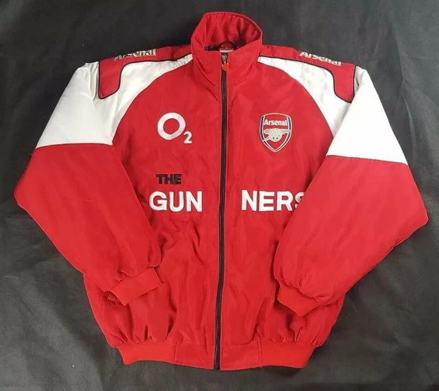 ARSENAL O2 THE GUNNERS Mens XXL Warmup Full Zip Track Soccer Jacket Red ...