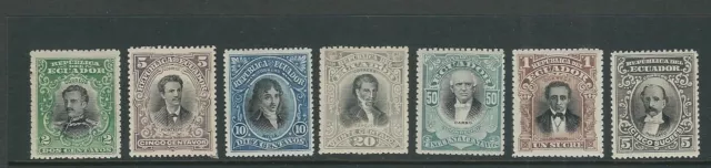 Équateur 1901 Moncayo Cimedo Etc (Sc 146-152 Court 145) VF Mlh