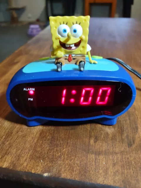 Spongebob Squarepants Digital Alarm Clock BC-SBC200 Viacom 2003 Tested Vintage