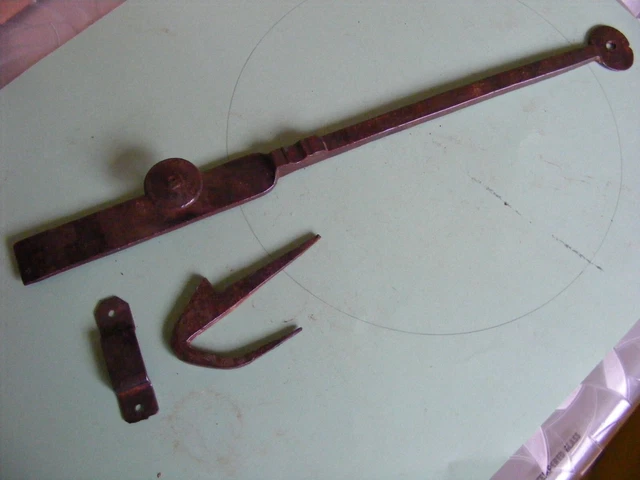 ANCIENNE POIGNÉE DE porte en fer forgé EUR 9,50 - PicClick FR