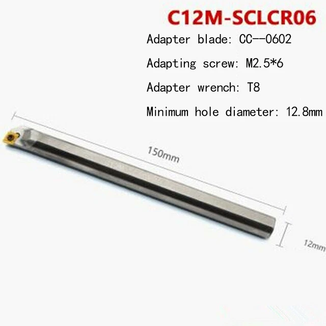 Solid Carbide Boring Bar Work On Carbide InsertC12M-SCLCR06 12 Mm、150 Mm