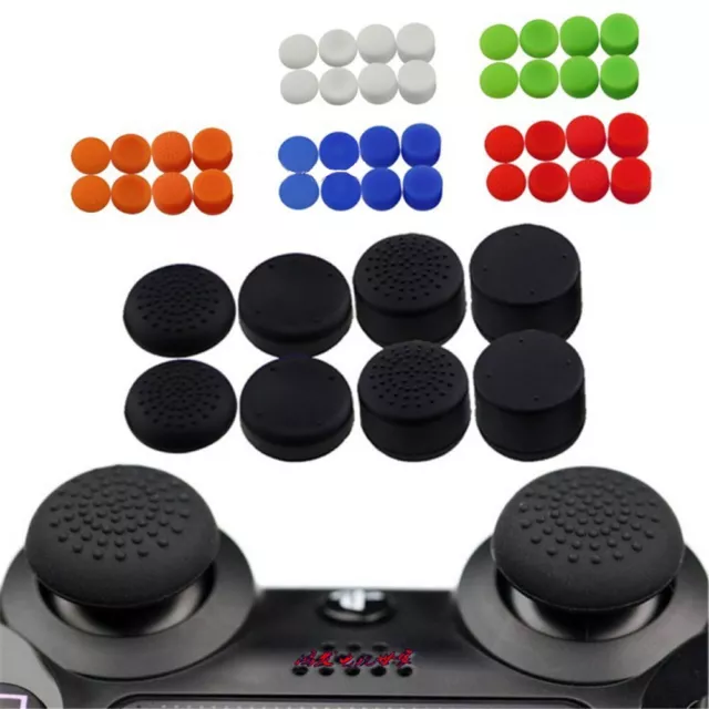 8Pcs Black Silicone Thumb Stick Grip Cover Caps For PS4 & Xbox One Controller AU