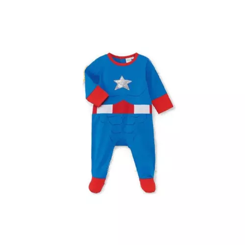MARVEL pyjama coton bébé AVENGERS Captain America bleu taille 0 mois (naissance)