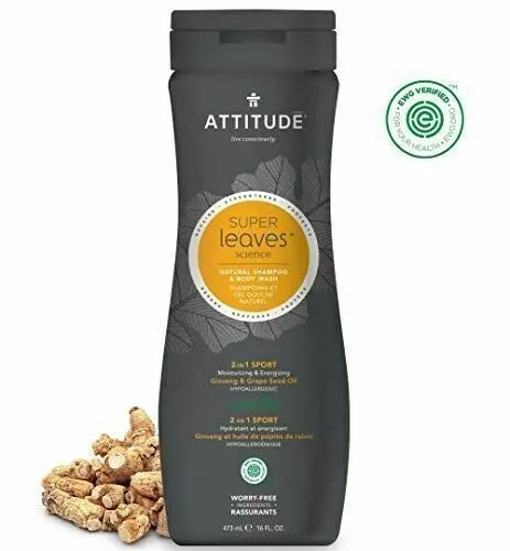 ATTITUDE Super Leaves Hypoallergenic 2 in 1  Shampoo and Body Wash 16 Fl Oz