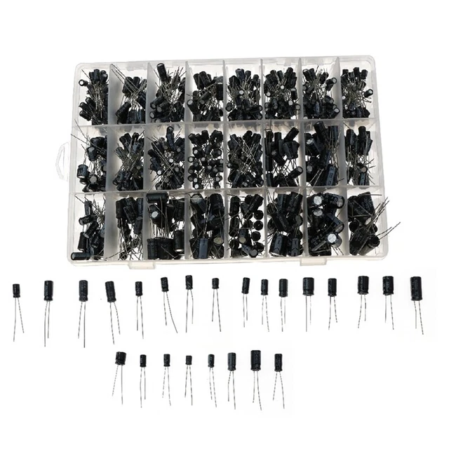 630PCS 24 Kinds of Electrolytic Capacitors Sample Box 630PCS Set 0.1UF-1000 N3C7