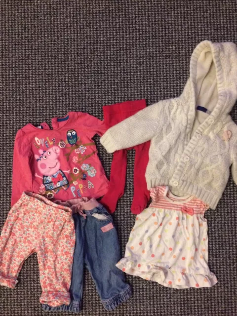 Grazioso pacchetto di vestiti per ragazza, 3-6 mesi, top, cappotto, pantaloni, Peppa Pig