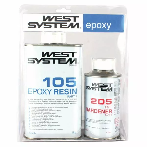 West System A Pack 105 Epoxy Resin & 205 Hardener 1.2kg