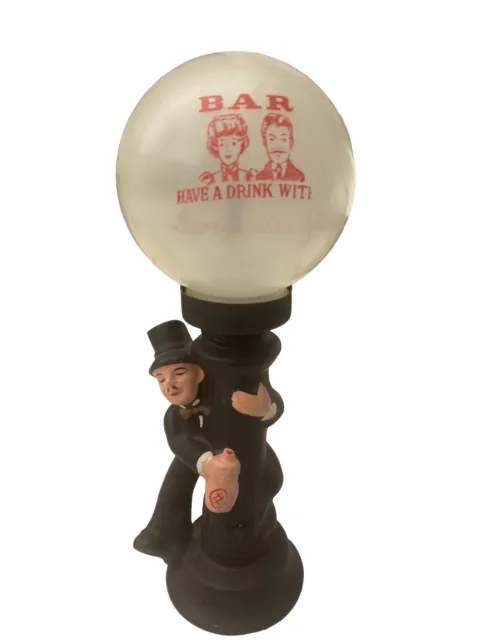 11” Drunk Hobo Charlie Chaplin Light Pole Bar Lamp Drink HAVE A DRINK Vintage