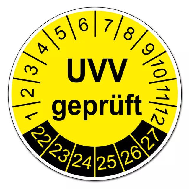 Prütetiketten Autocollant Ensemble Uvv 2022 - 2027 Nächste Test PVC Film - R179 3