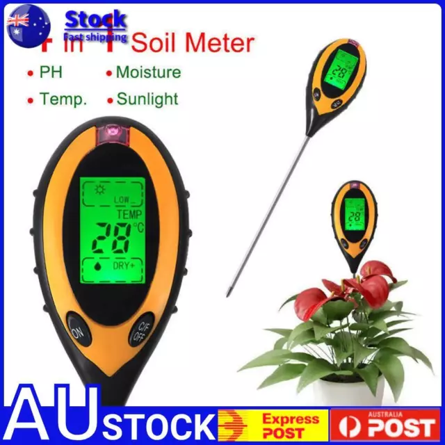 4 in 1 Temperature Sunlight Tester Professional LCD Display for Garden Farm Lawn