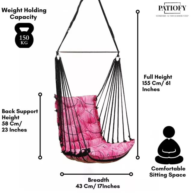 Portable Hanging Cotton Swing Relaxing Chair Jhula Cushion Decoration 3