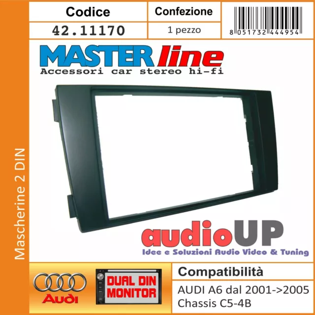 Cadre D'Autoradio 2 din Audi A6 2001 Au 2005 Chassis C5-4B. Adaptateur Double