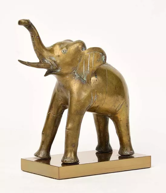 Early 20th Century, Antique Burmese Bronze Standing Elephant