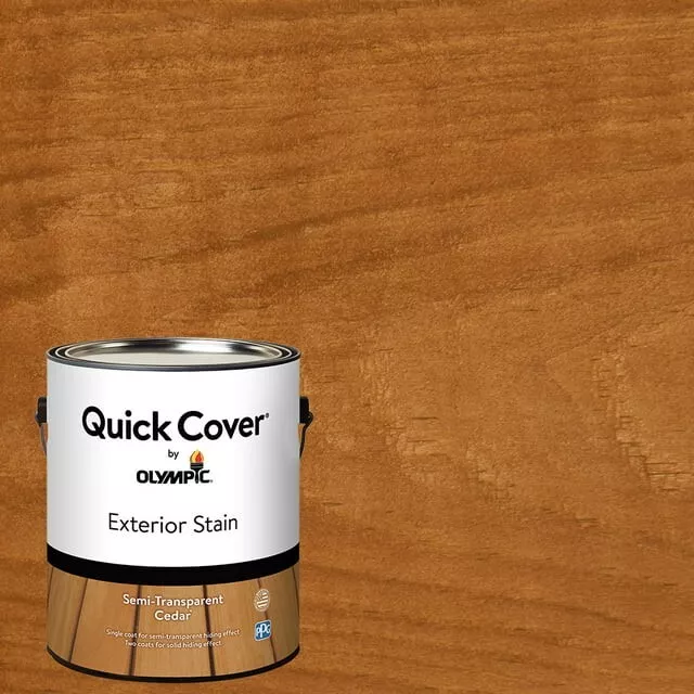 Olympic Quick Cover Interior/Exterior Wood Stain, Redwood, 1 Gallon
