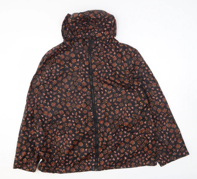 Cappotto antipioggia floreale multicolore E-vie da donna taglia 18 cerniera