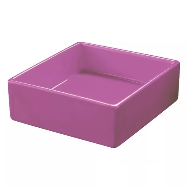 Platillo Jabonera Cerámica Violeta O Rojo Cuadrado Accesorios de Baño Jabón