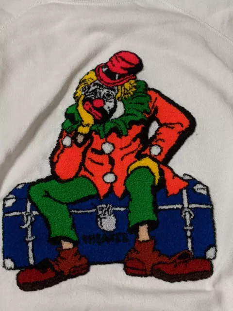 Vintage Clown Sweatshirt  Applique X Large Unisex 1980s DIY 2
