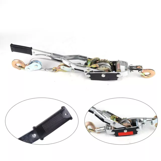 5 Ton Come Along Cable Lever Ratcheting Lever Hoist Power Puller W/Pulley 2 Gear