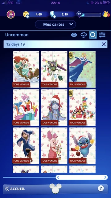 Disney Collect Topps 12 Days 19 Uncommon Full Set