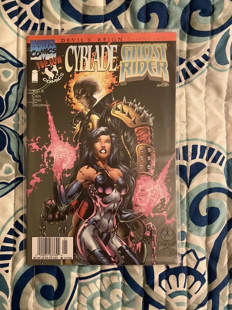 Cyblade Ghost Rider #1   Marvel Comics Top Cow Vf+ Newsstand Upc Variant